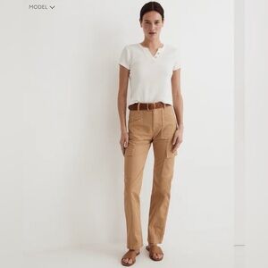 Madewell 90s straight cargo pants sand dune tan size 24